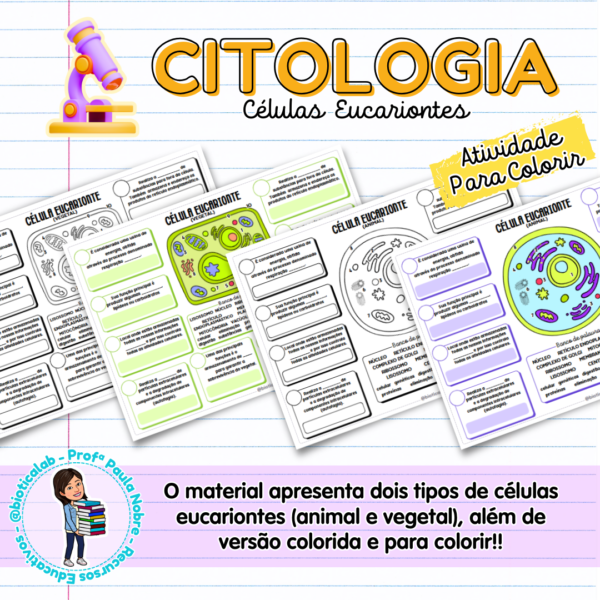 Células Eucariontes - Para colorir